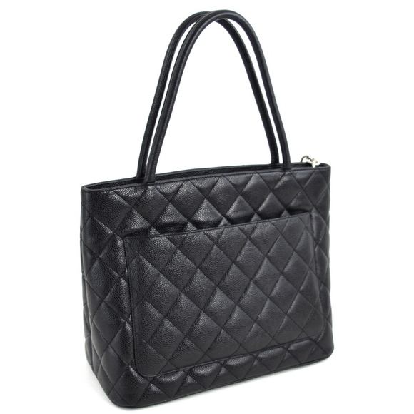Chanel Reproduction Leather Handbag Caviar Black Skin - Picture 1 of 14